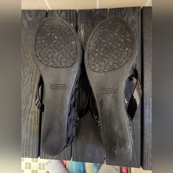 Coach Platform Embelished Wedge Sandals - Picture 5 of 5